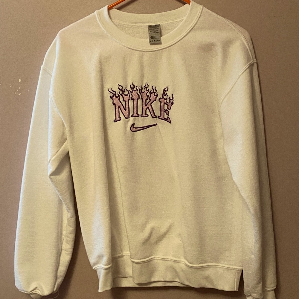 Purple flame Nike sweater